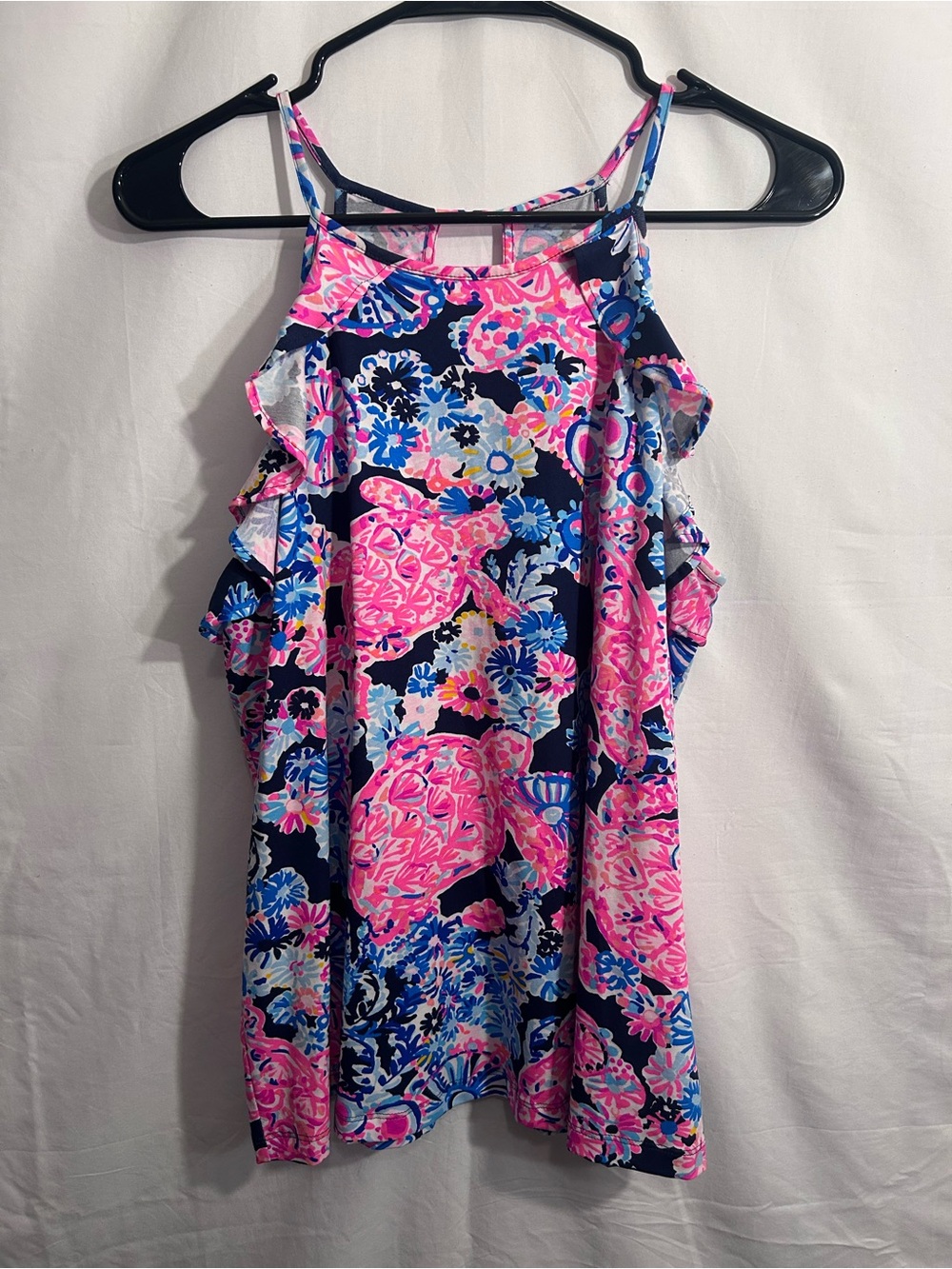 Lilly Pulitzer Navy Pink Blue Floral Tank Top